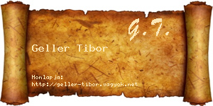 Geller Tibor névjegykártya